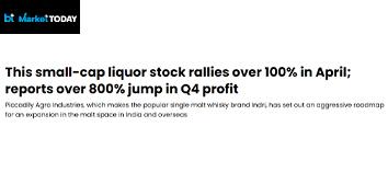 This small-cap liquor stock rallies over 100% in April; reports over 800% jump in Q4 profit