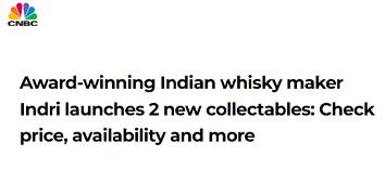 Award-winning Indian whisky maker Indri launches 2 new collectables: Check price, availability and more